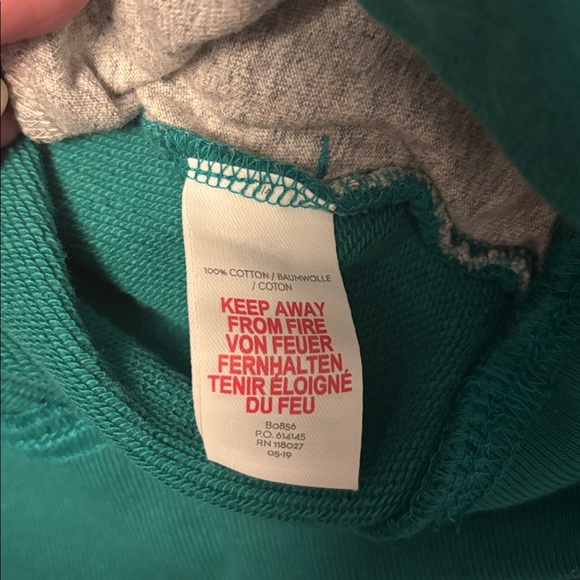 Mini Boden Green and Gray Soccer Appliqué Boy’s Hoodie - Picture 7 of 7